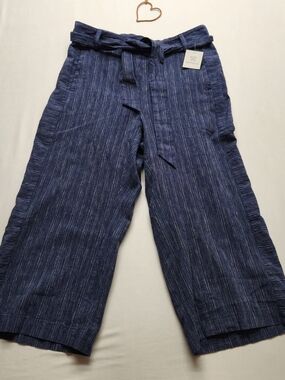 ⭐ NWT Rafaella Linen Blend Wide Leg Ankle Pants, Size 16
